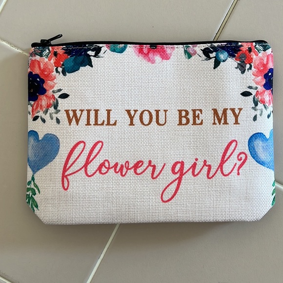 “Will you be my flower girl?” Cosmetic Bag - Picture 3 of 4